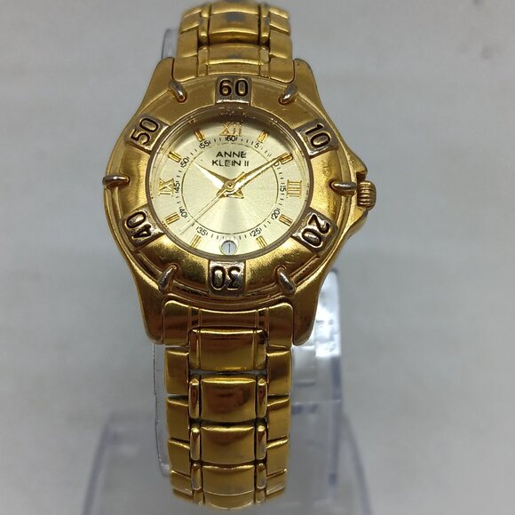 Anne Klein II AK10/1562 Women's 28mm Gold Tone Quartz Date Watch - Picture 3 of 11